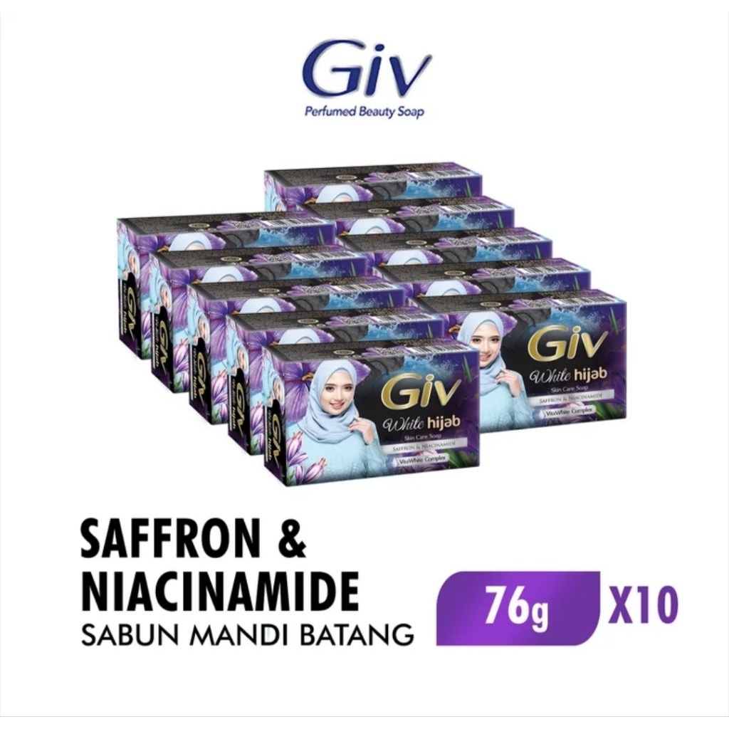 GIV with hijab saffron & niacinamide - sabun mandi batang GIV hijab 76gr