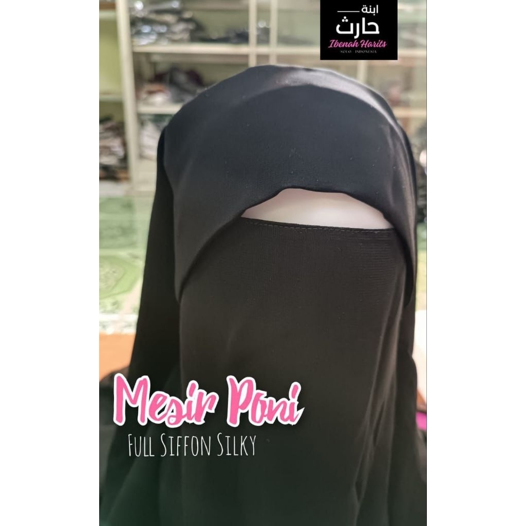 Niqab Mesir Poni Rit | Cadar Mesir Poni Rit Jumbo Full Siffon Silky By.Ibena
