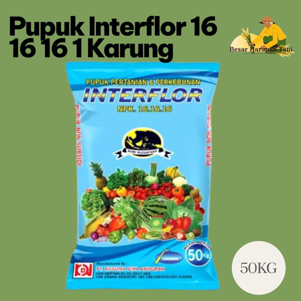 Diskon Pupuk NPK Interflor 16.16.16 Isi 50KG Kemasan Pabrik Bisa COD Bayar Ditempat