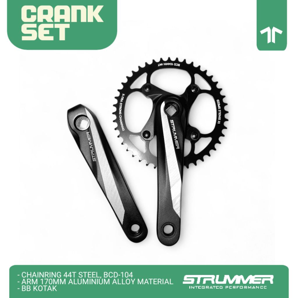 Crank Set Piringan Sepeda BMX/Fixie/Federal/MTB/CTB/Lipat 44t Strummer CW-7
