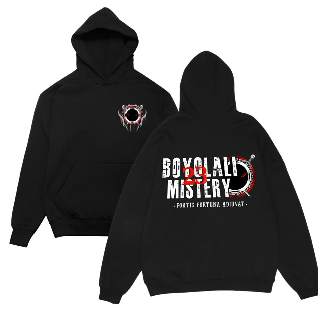 HOODIE Boyolali Mistery Hitam Bahan Fleece Standard Premium Tebal Dan Halus