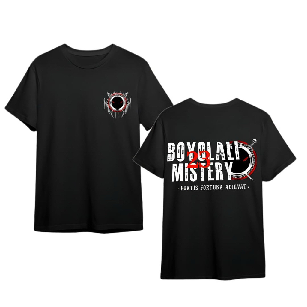 T-shirts Boyolali Mistery Hitam Bahan Cotton Combed Premium Tebal Dan Halus