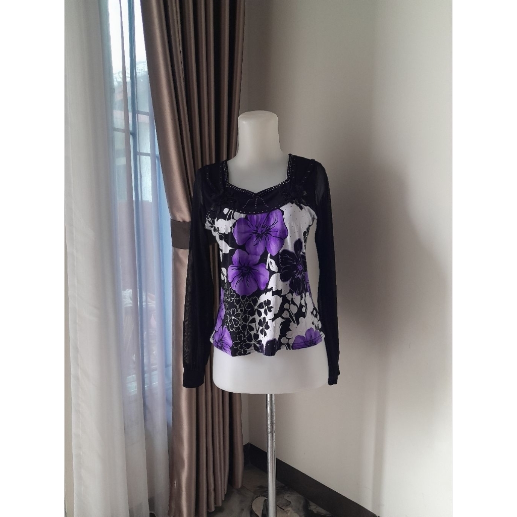 Y2k Vintage Blouse, Blouse Vintage, Atasan vintage