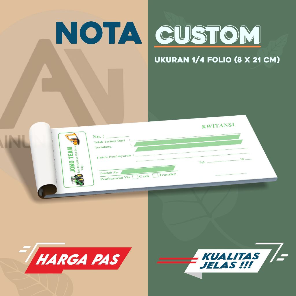 Kwitansi Custom 1 ply / Kwitansi Custom 2 ply / Kwitansi custom/ kuitansi custom / Kwitansi
