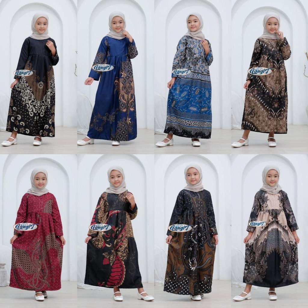 Baju Batik Anak Anak Gamis Batik Anak Perempuan Usia 2-12 Tahun