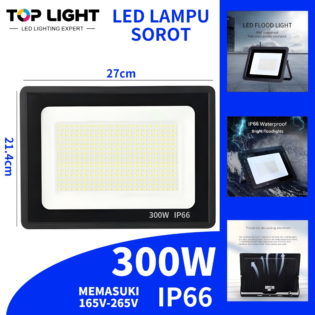 [COD] Lampu Sorot SMD LED 300 watt SNI IP66 Lampu Tembak Floodlight utk Panggung / Outdoor / Taman