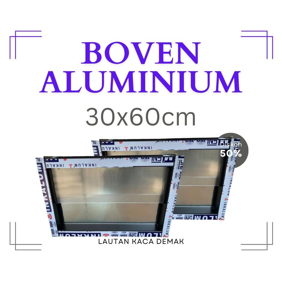 Jendela boven aluminium 30x60cm boven zig-zag kamar mandi