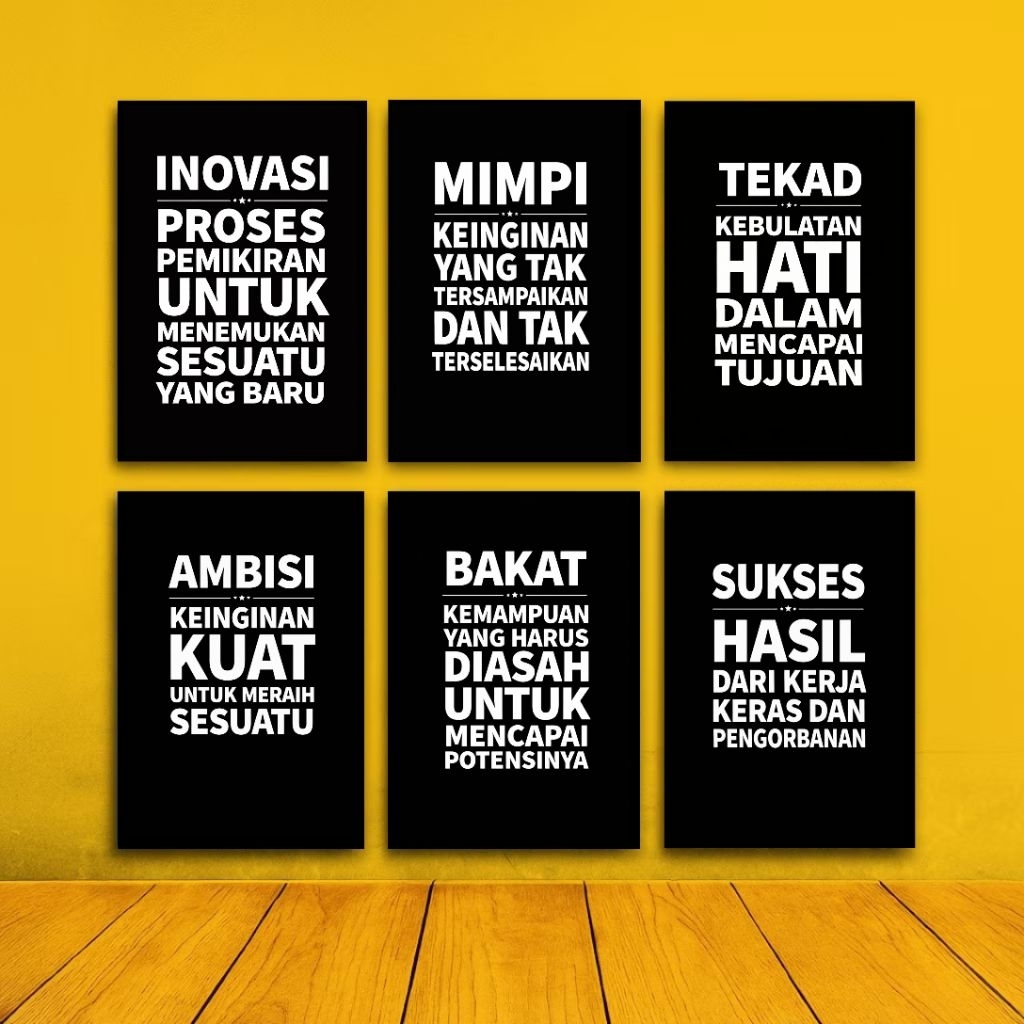 Poster dinding kantor pajangan ruang kerja hiasan dinding dekorasi quotes motivasi ruang kerja