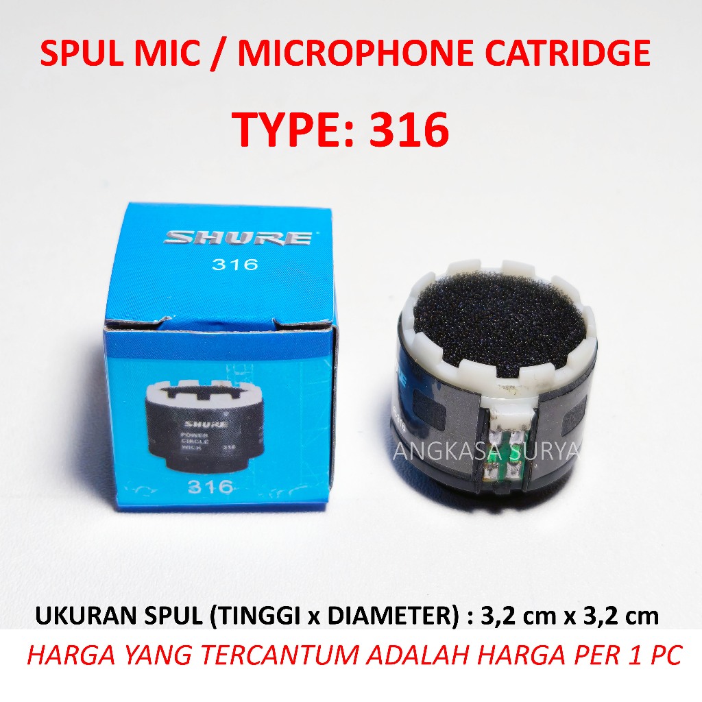 Spul Mic SH 316 Original / Spul  Spoll Spol Microphone Pendek Catridge SH 316