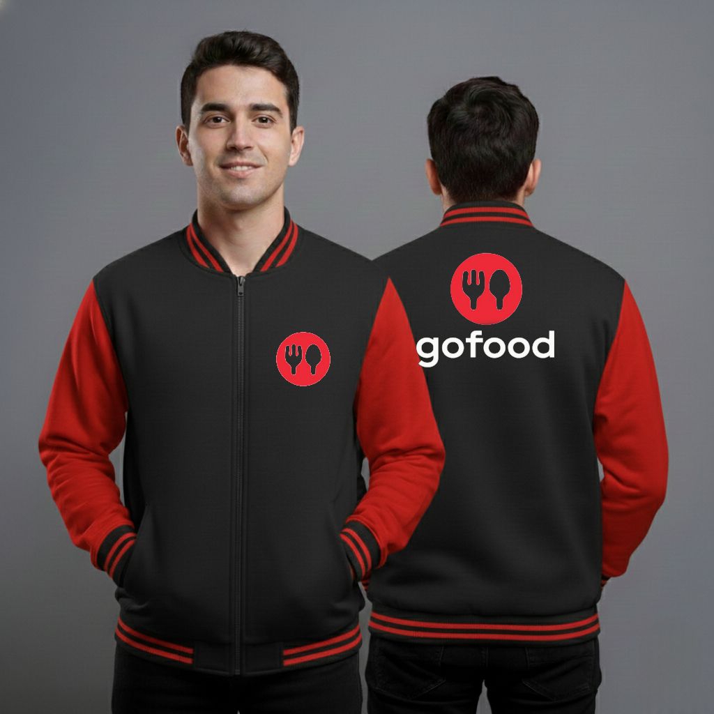 Jaket Varsity Go*food sablon terlaris Unisex dewasa