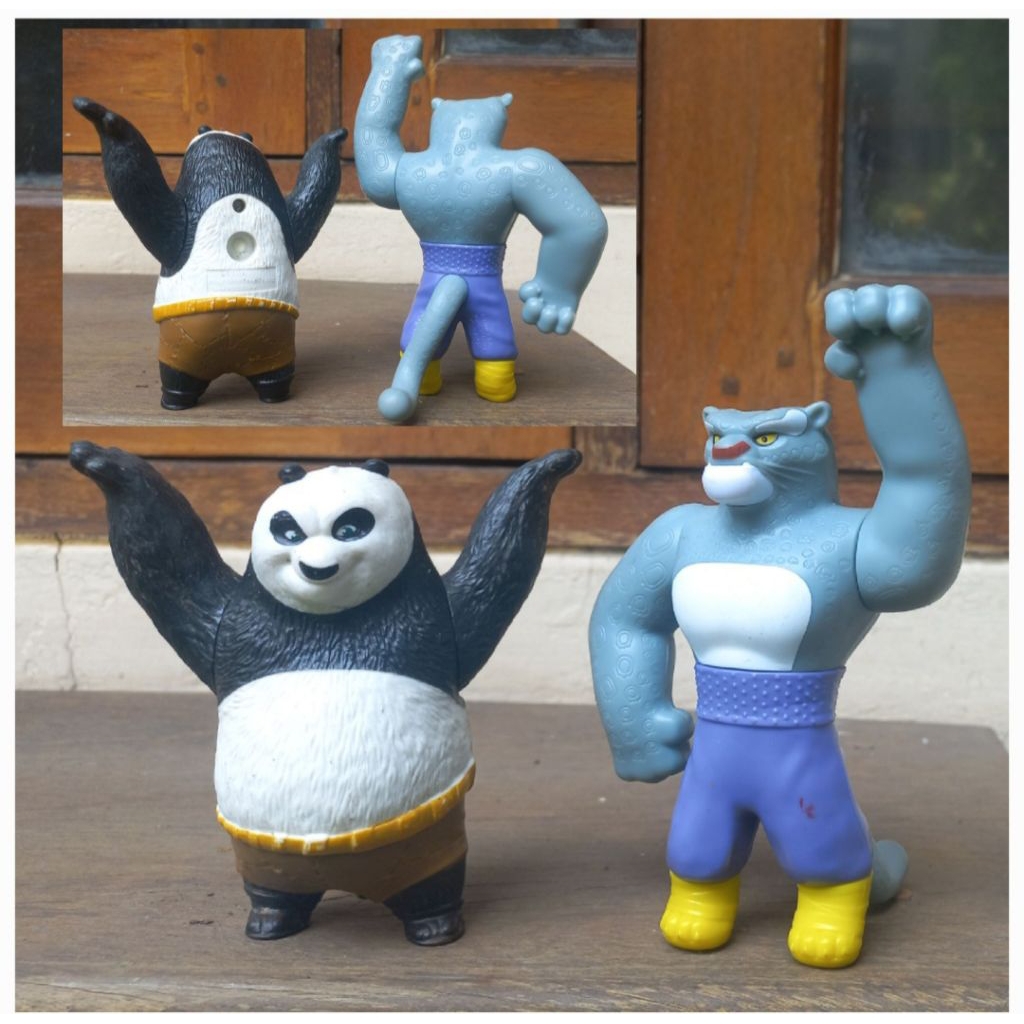 Mainan Figure Kungfu Panda set dapat 2pc Kungfu Panda Po dan Tailung Original McDonald
