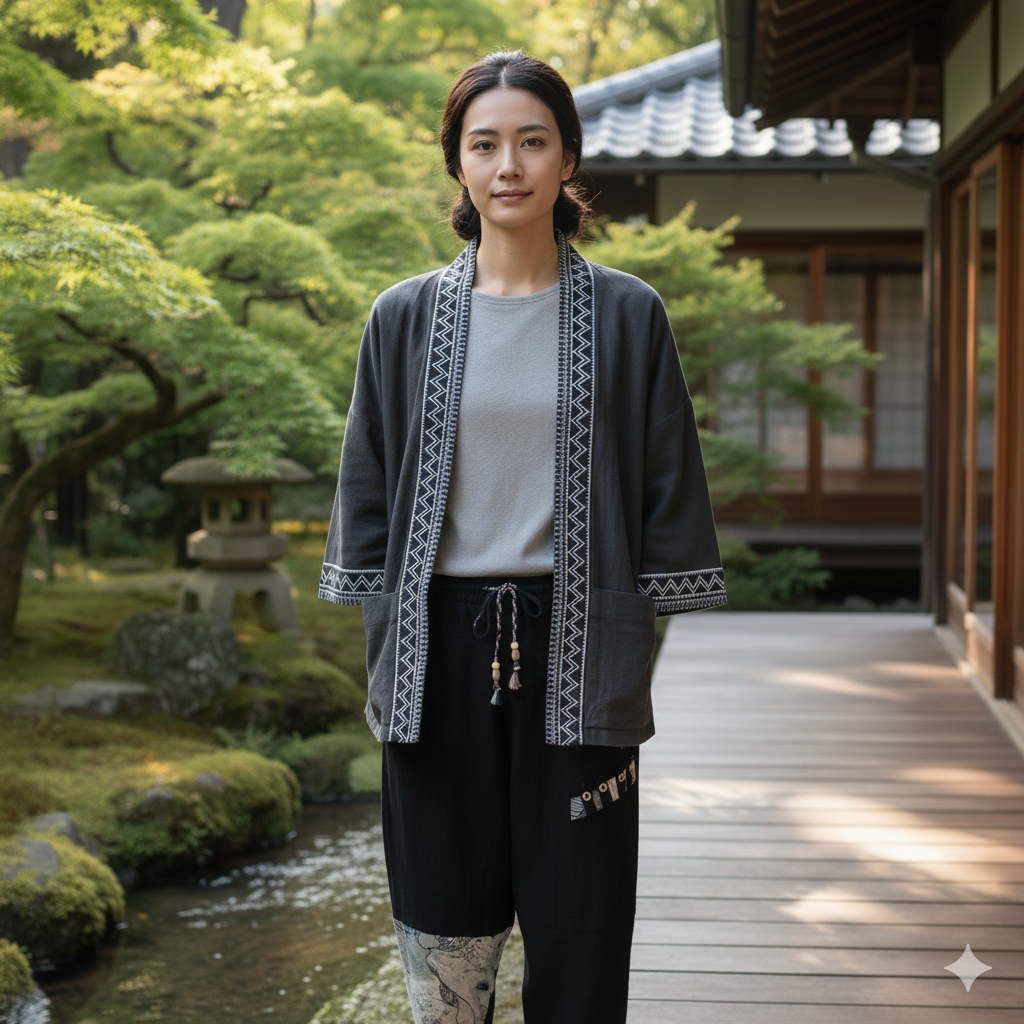 Setelan set kimono dan celana unisex pria wanita jepang jejepangan cosplay ukuran m l xl xxl 2l 2xl 