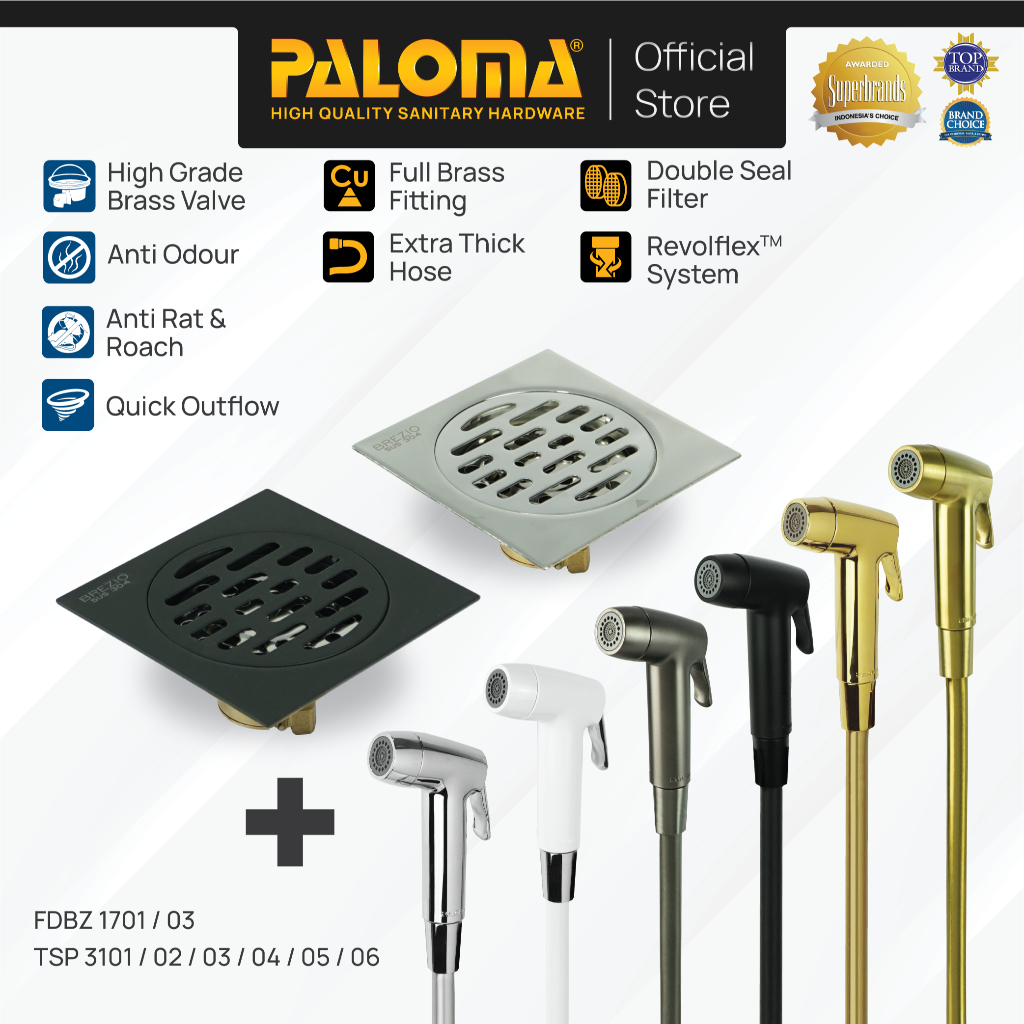 PALOMA Paket Toilet Shower Jet Washer Jet Shower Bidet Spray Cebok Kloset Closet WC ABS BREZIO Floor