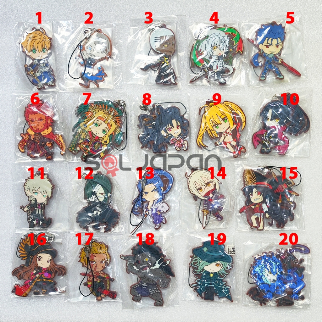 Fate Grand Order FGO Kuji Rubber Strap Arthur Archer Moriarty Emiya Alter Jeanne Santa Lily Cu Chula