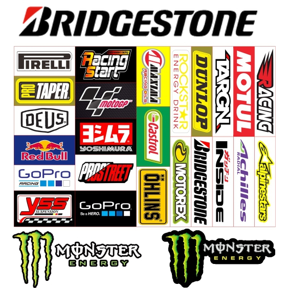 STIKER PACK RACING ISI banyak Stiker Racing Stiker Motor Sticker balap STIKER NAMA Stiker logo brand