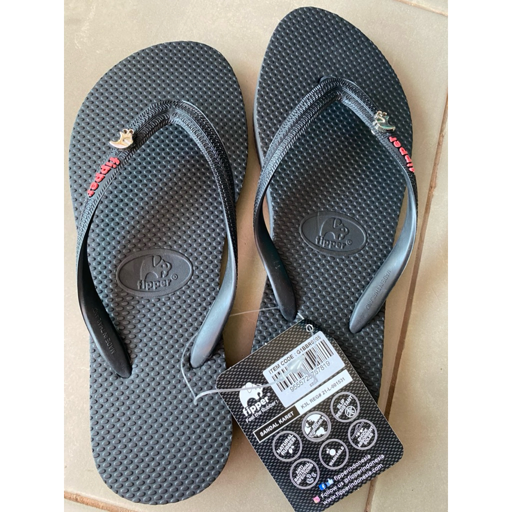 sendal fipper new size 36 hitam