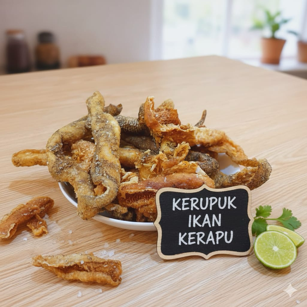 kerupuk ikan kerapu 1kg mentah