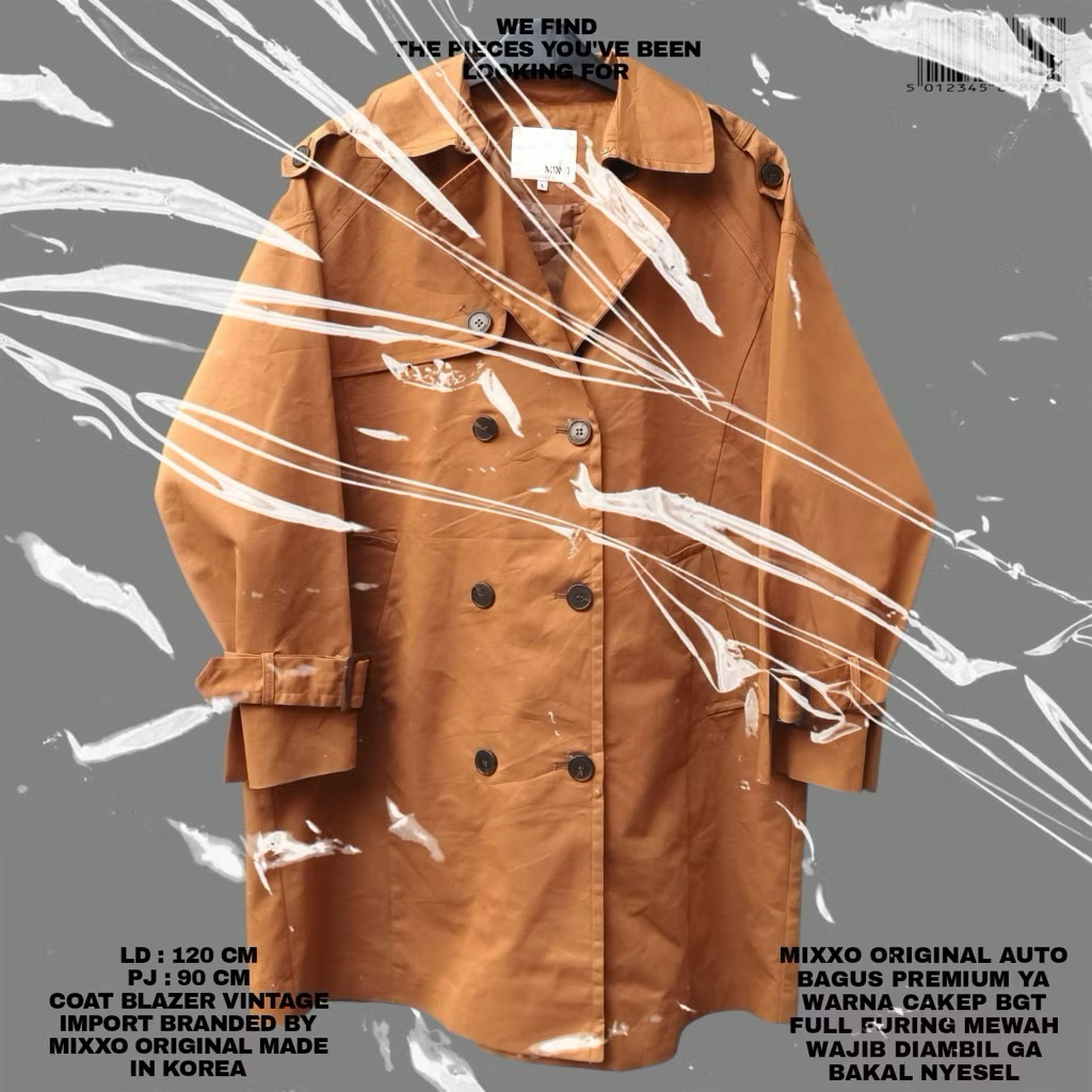 [FLASMA] MIXXO ORIGINAL KOREAN COAT PREMIUM/BROWN COAT KOREAN LOOK/COAT KOREAN STYLE/COAT BLAZER BAL