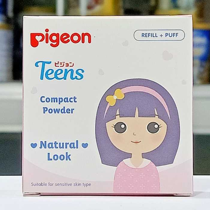 PIGEON TEENS COMPACT POWDER (NATURAL LOOK) (REFILL + PUFF 14GR) - BEDAK PADAT REMAJA/DEWASA