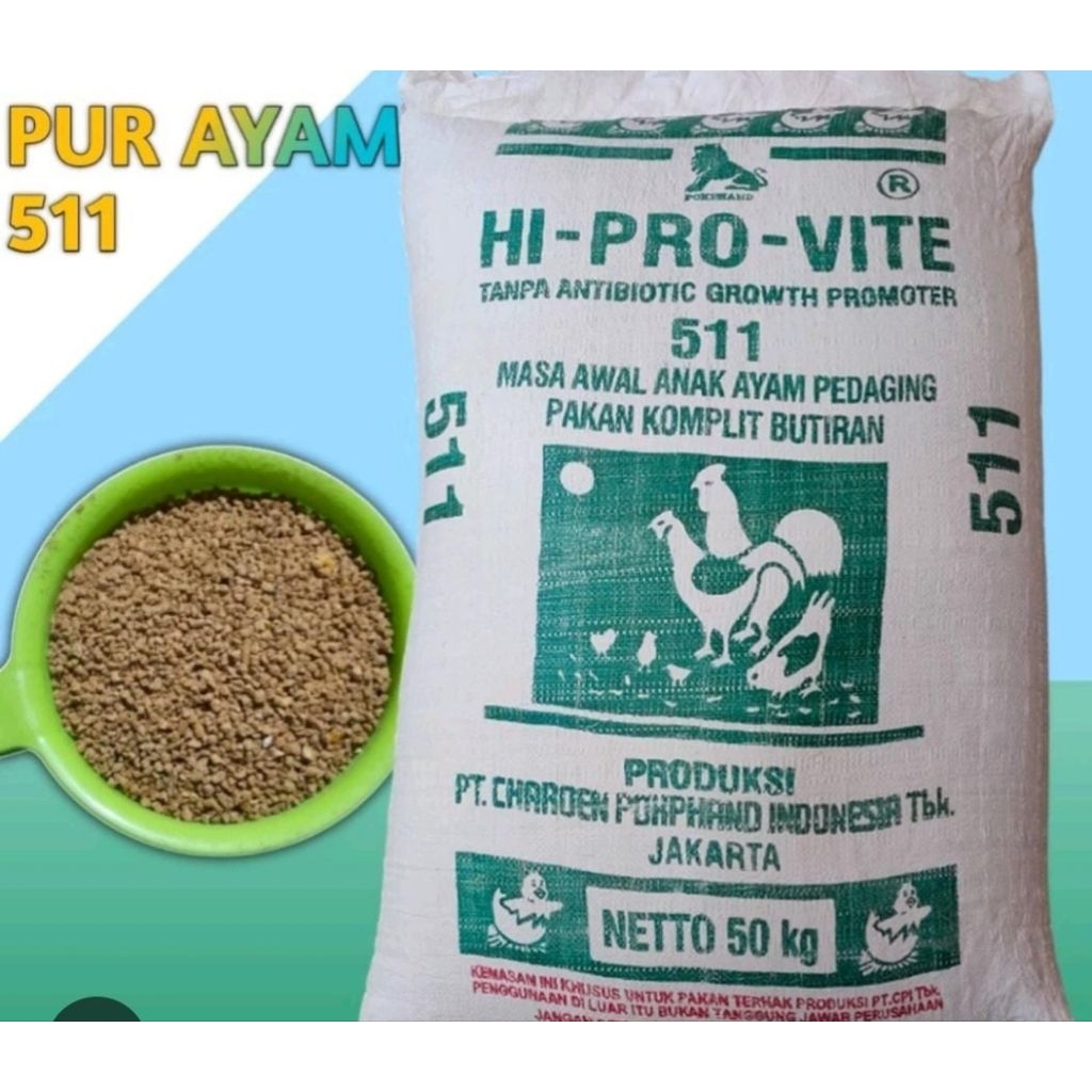 Pakan Ayam HI PRO VITE 511 1 Karung 50kg - Nutrisi Lengkap untuk Ayam Pedaging