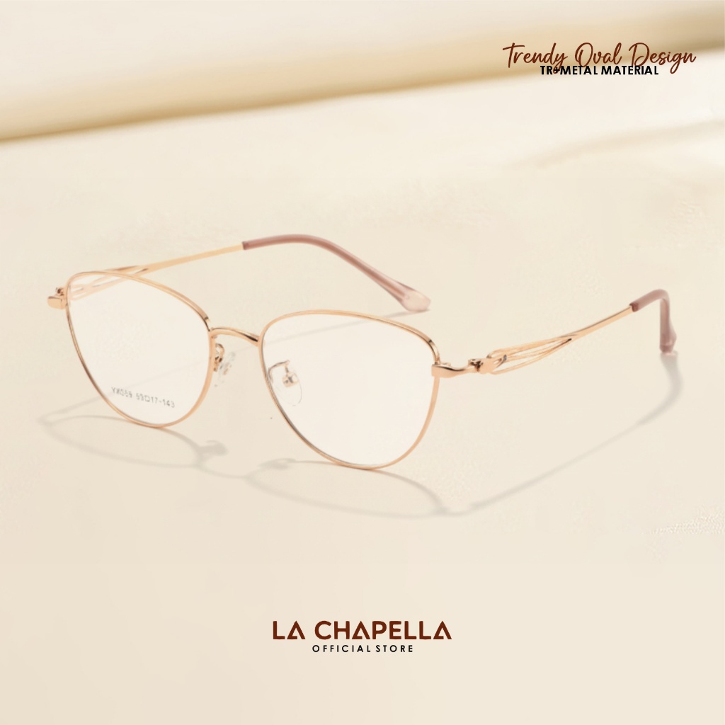 La Chapella Kacamata Minus Oval Anti Radiasi Blueray Photocromic Frame Cat Eye Korea Style TR90 Meta
