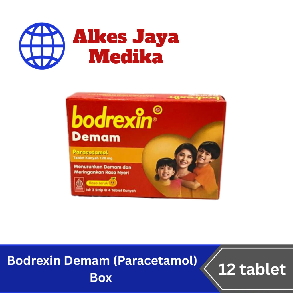 Bodrexin Demam (Paracetamol) Box Isi 12 Tablet - Obat Demam Anak