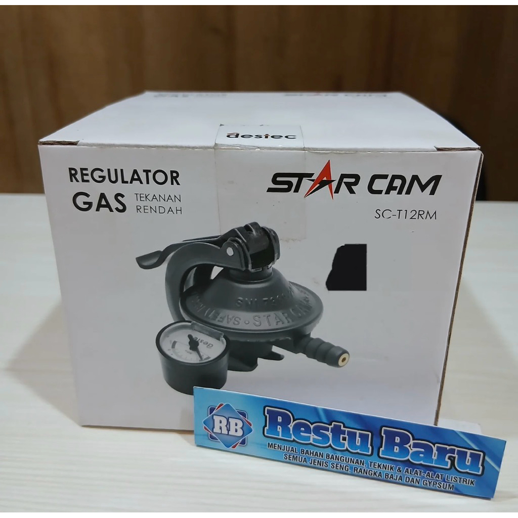 STAR CAM regulator gas tekanan rendah- SC T12RM - aman, stabil dan awet dilengkapi meteran | tekanan