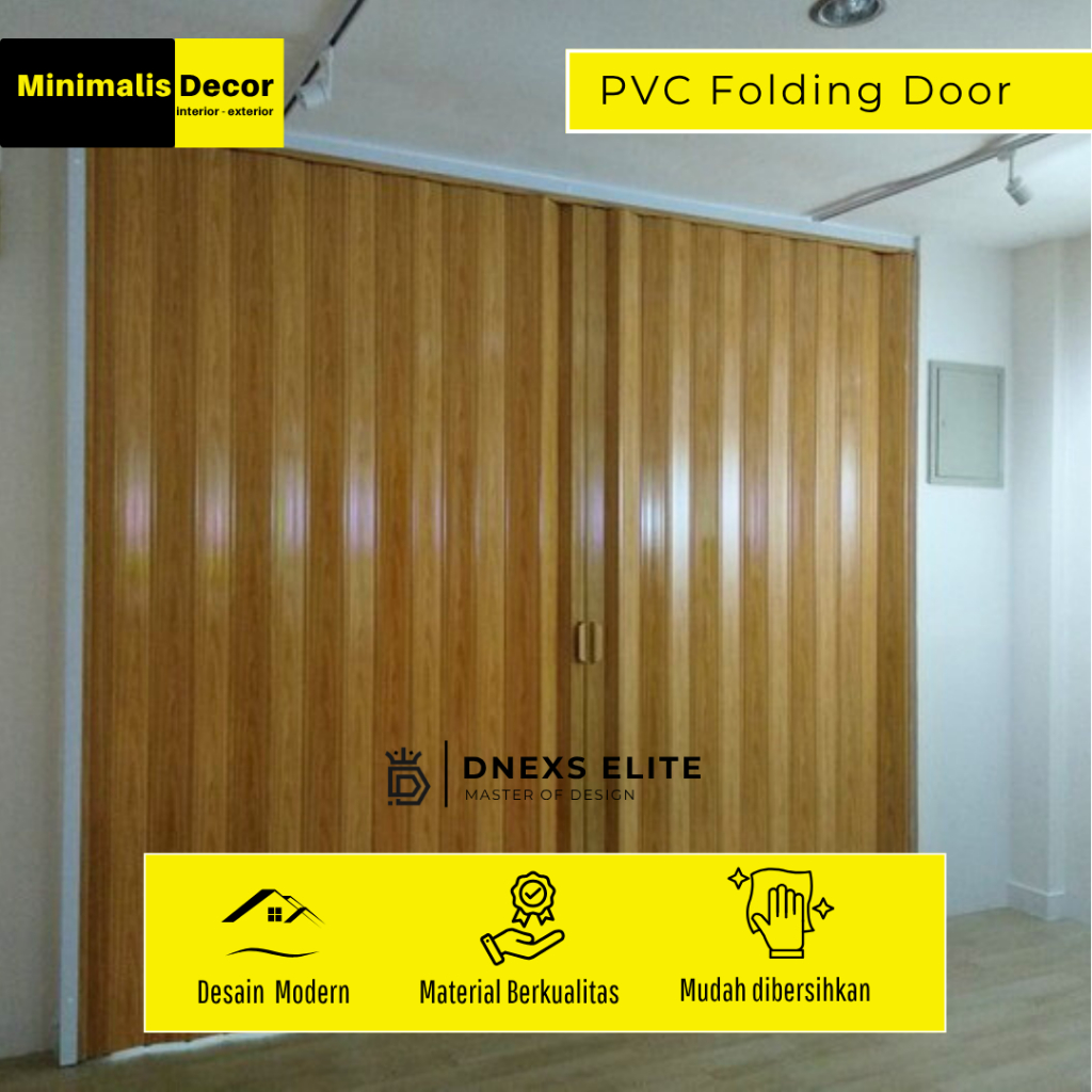 Pintu Lipat PVC Dnexs Elite - Hemat Ruang Anti Rayap & Ringan Tahan Lama - Interior Eksterior Design