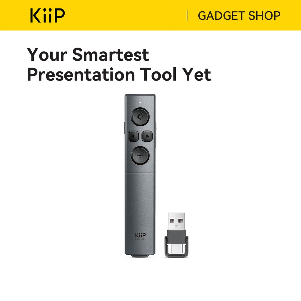 KiiP Wireless LG12 Smart Laser Pointer 2-In-1 Type-C and USB Receiver Presenter Pointer