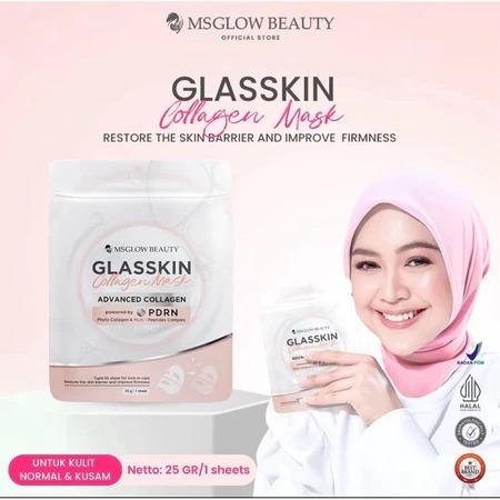 MS GLOW - Glasskin Collagen Mask - Masker wajah ms glow