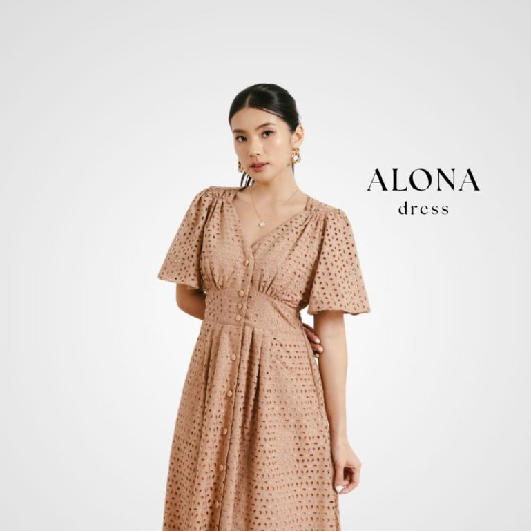 SOUL  ATELIER  - ALONA DRESS  - Classy Eyelet Dress Premium