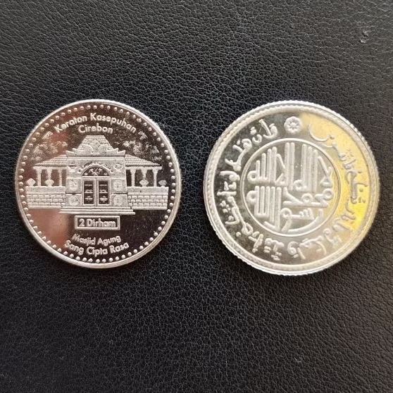 LOGAM MULIA 2 DUA DIRHAM WAKALA BAITUL MAL KERATON KASEPUHAN CIREBON MASJID AGUNG SANG CIPTA RASA KO