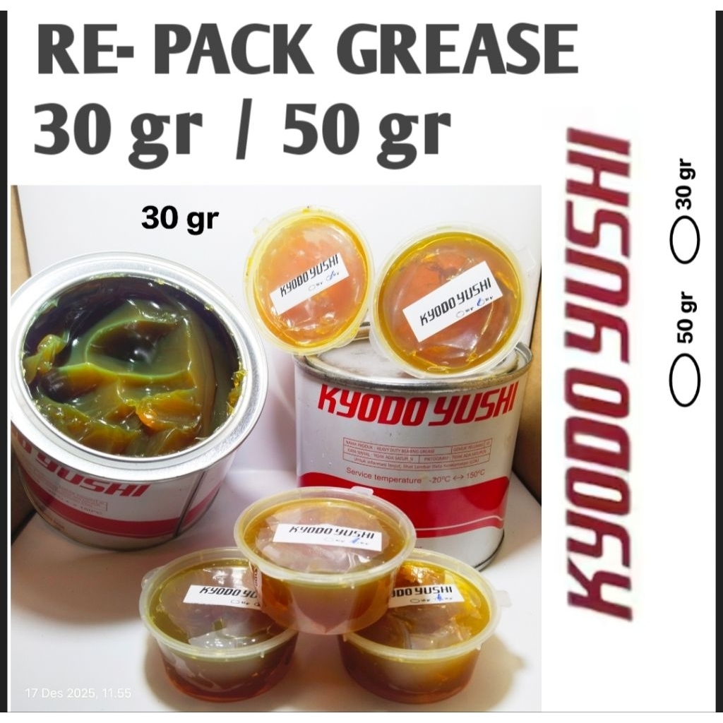 Stempet grease KYODO YUSHI re pack kemasan isi ulang stempet bearing cvt dan sejenisnya