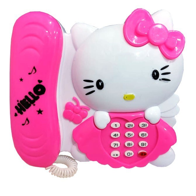FAMILY CITY Mainan Anak Telepon Hello Kitty / Mainan Telepon Motif Hello Kitty Musik