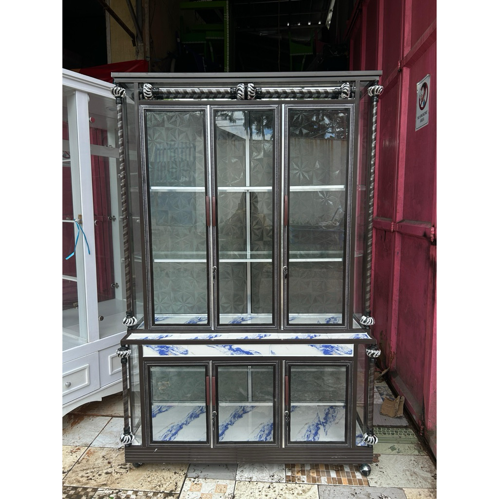 LEMARI ALMUNIUM 3 PINTU FULL GANTUNG / GAMIS