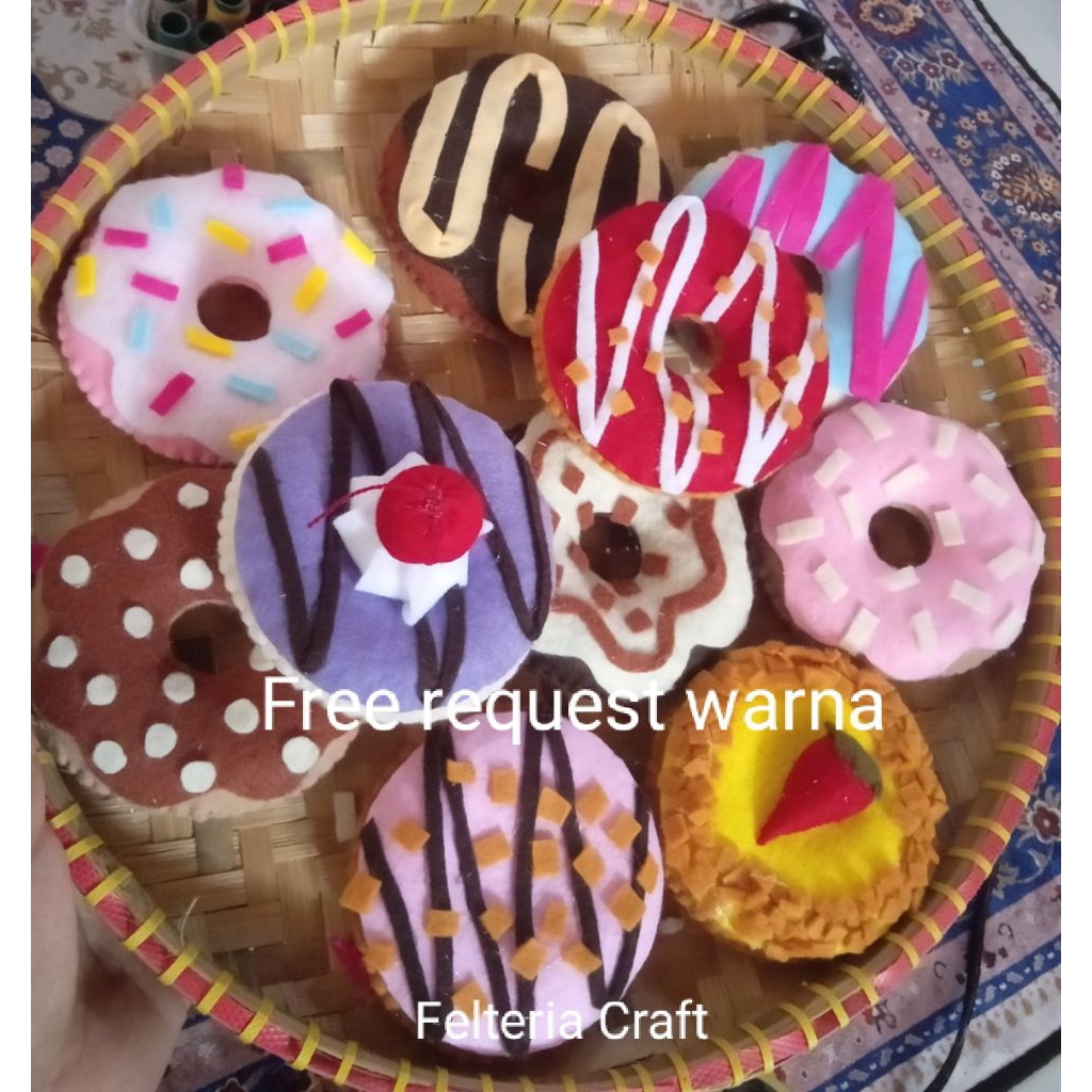 Donat kain flanel - Mainan edukatif Donat