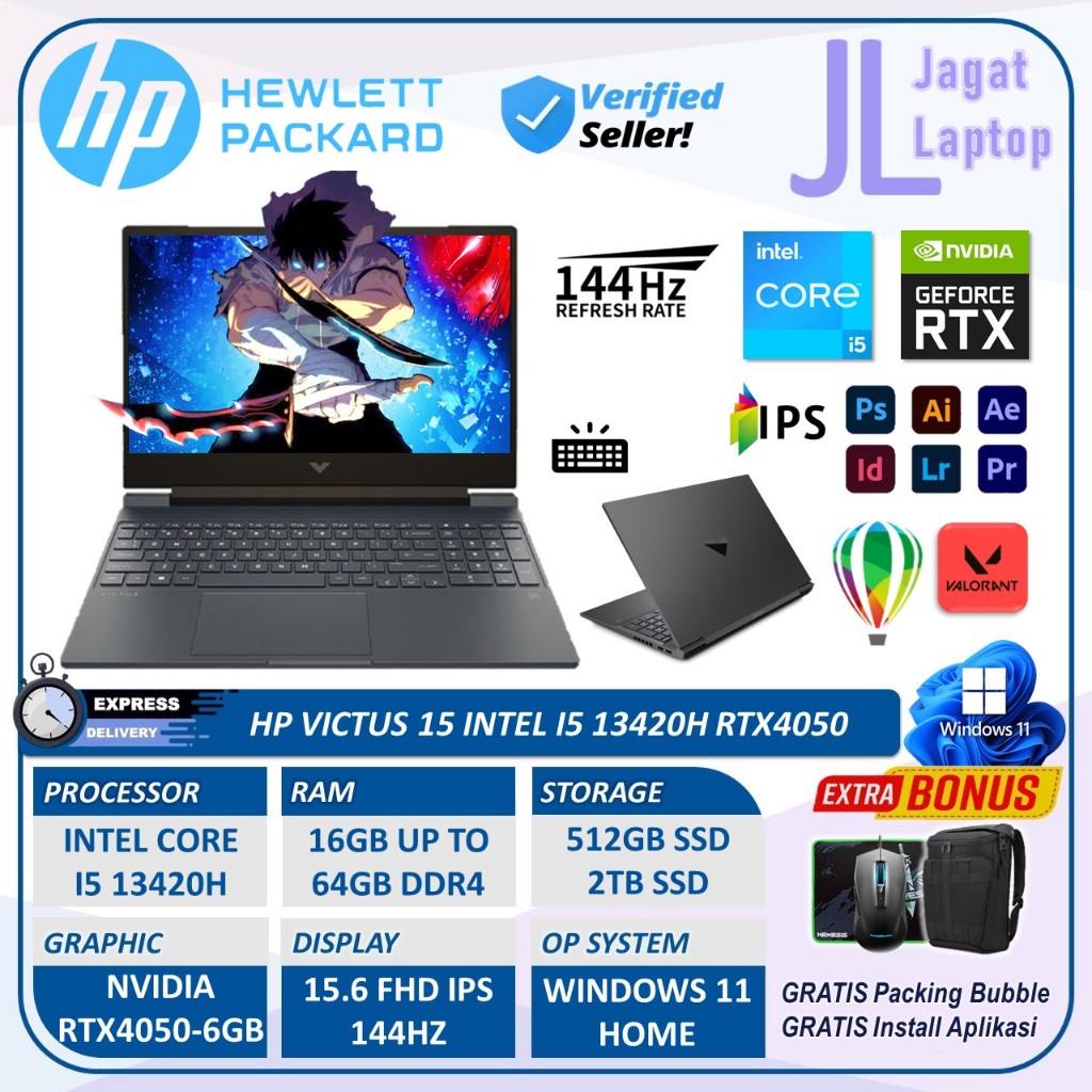 HP Victus 15 Intel i5 13420H RTX4050 32GB RAM 1TB SSD 144Hz Windows 11 Laptop Gaming