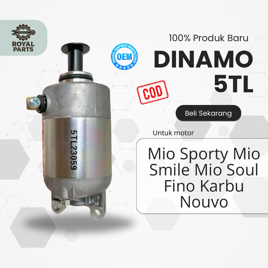 Dinamo Stater 5TL untuk Mio Sporty Mio Smile Mio Soul Fino Karbu Nouvo Sparepart Asli