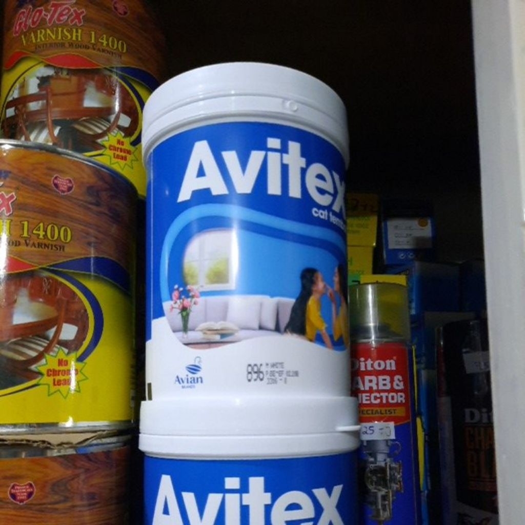 Cat Tembok Avitex 1 kg pabrik Avian / Cat Air Putih Biru Kuning Hijau