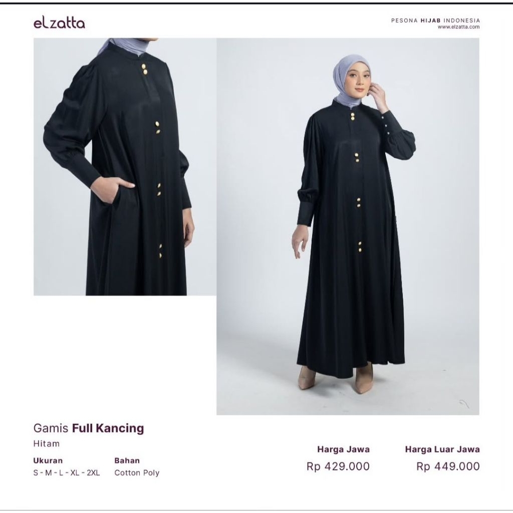 ELZATTA HIJAB GAMIS FULL KANCING ELZATTA