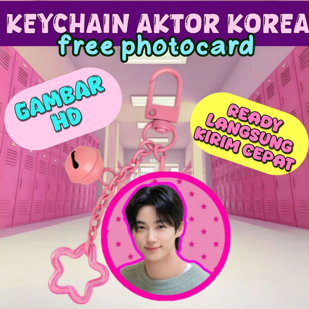 Pink star charm keychain Kdrama Actor Korea by Pinchie Pop/Bag charm Aktor Korea/Keychain Actor K-dr