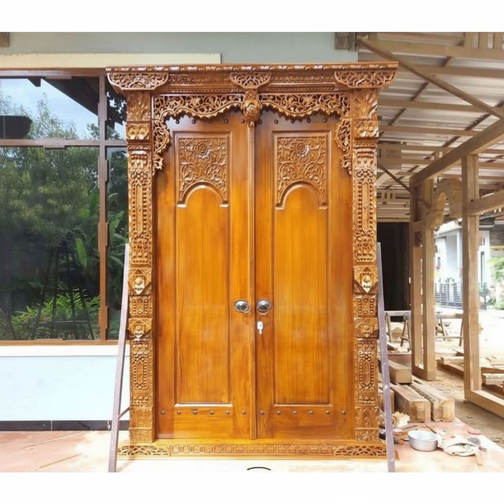 pintu gapura ukir kayu jati pintu gebyok gapura
