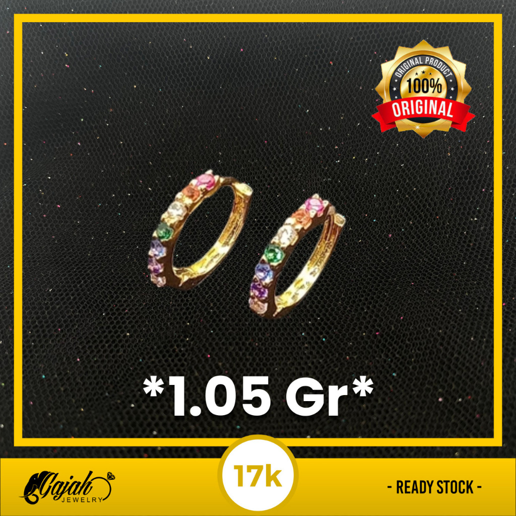 Anting Emas 17K - Toko Emas Gajah - 1.05 Gram