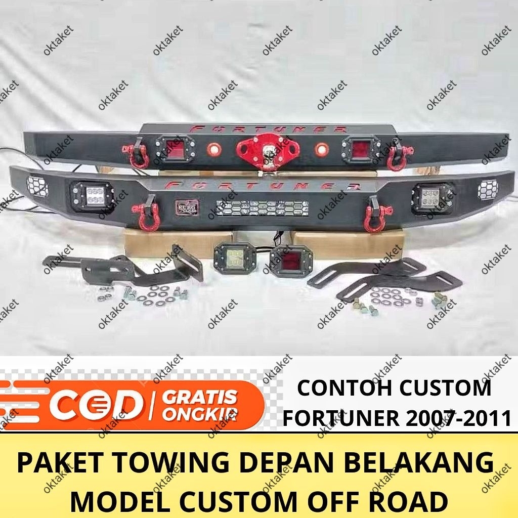 Paket Towing Pelindung Bumper Depan Belakang Model Custom Off Road Innova Reborn Rush Terios Xl7 Ert