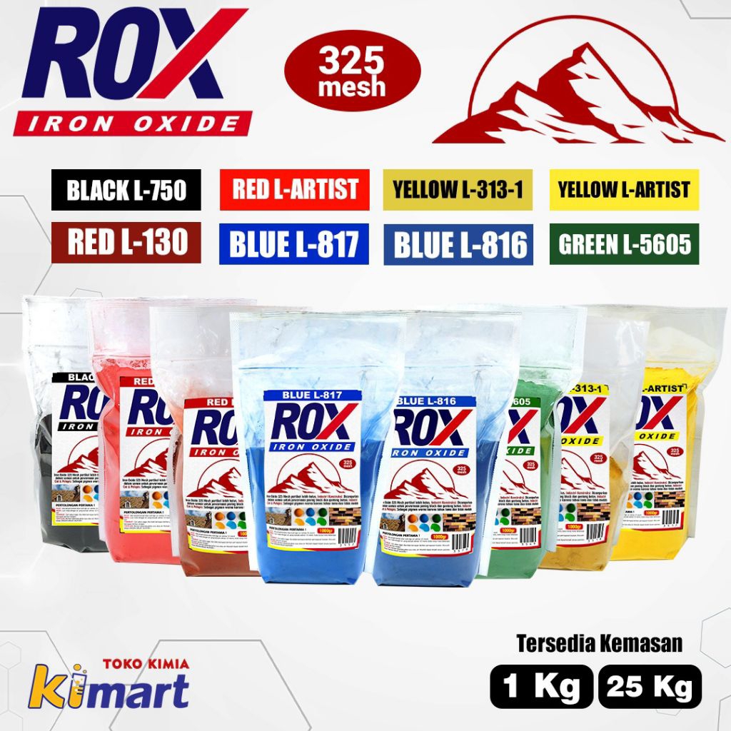 ROX Iron Oxide Mesh 325 Pigmen Pewarna Iron Oxide Powder 1000gr Pigment Pewarna Bata Paving
