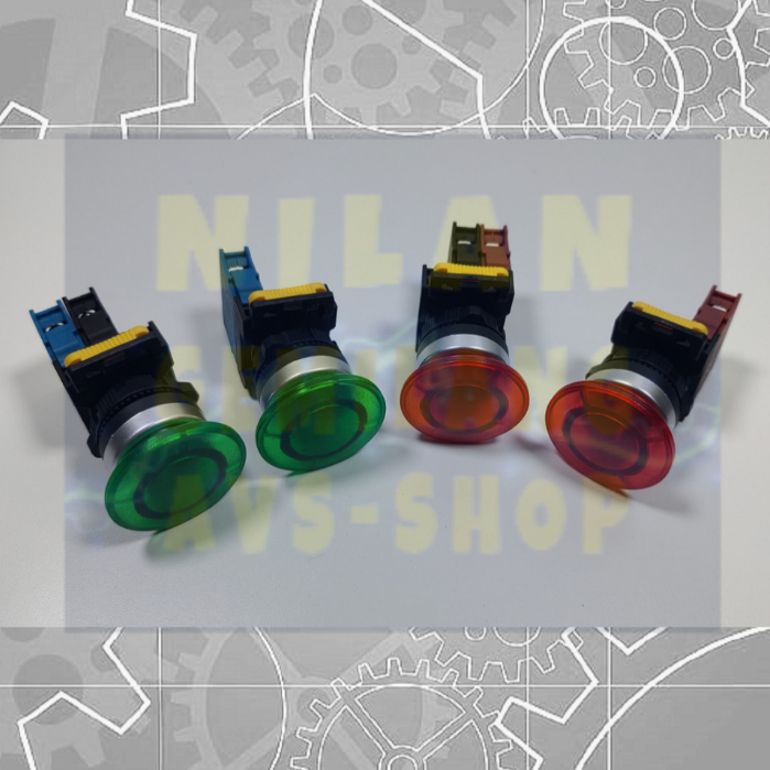 PUSH BUTTON MUSHROOM HEAD (SPRING RETURN) 22MM OTTO LA118-A-01M/LA118-A-10M