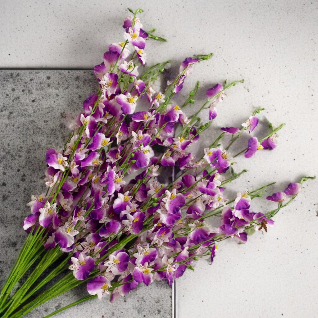 Bunga Anggrek Dancing Lady Artificial Tangkai Panjang 90cm Tanaman Hias Sudut Ruangan - AF85