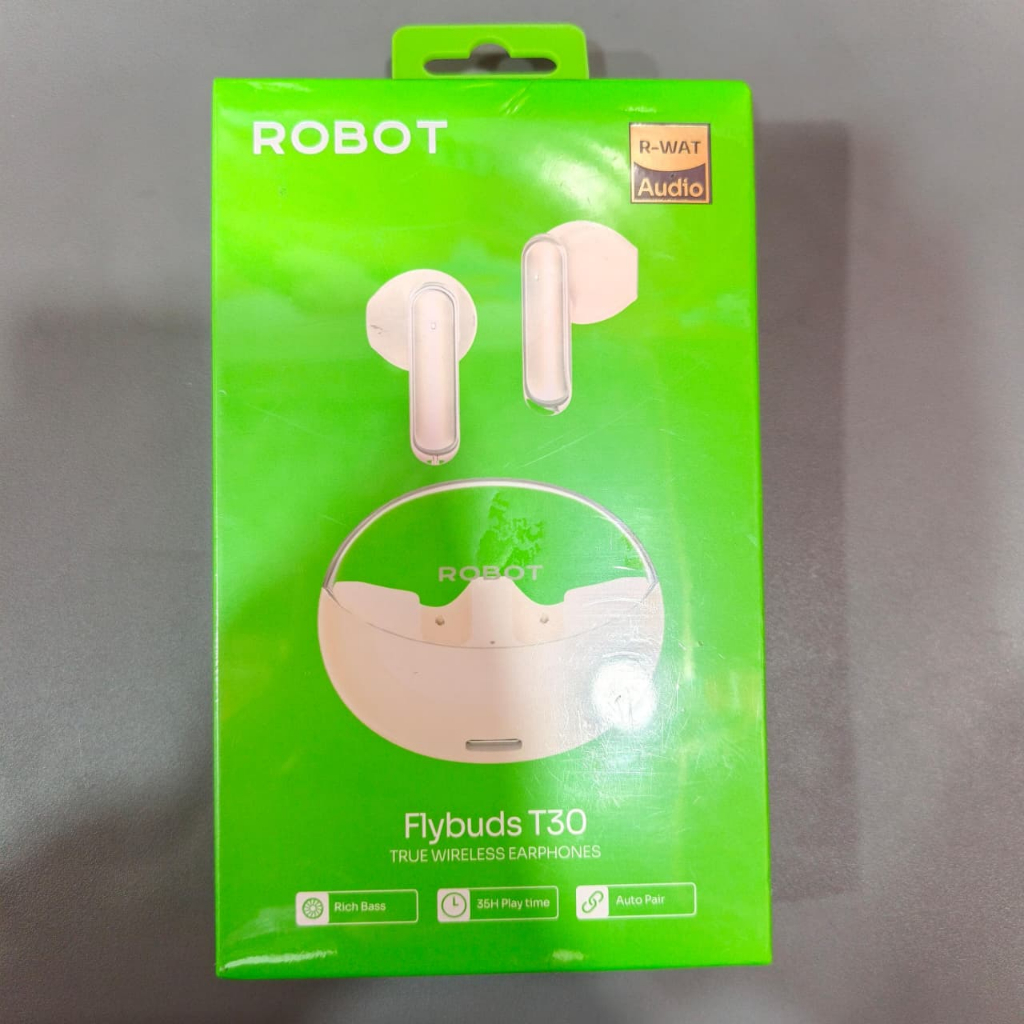 ROBOT TWS Wireless Earphone Flybuds T30 With Transparent Case Bluetooth 5.3 Original Earbuds Headset