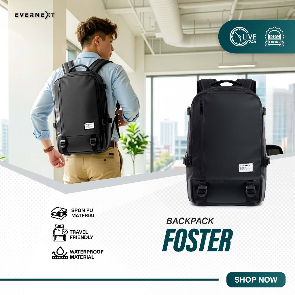 Evernext - Tas Ransel Pria Waterproof Tas Outdoor Anti Air Backpack Foster Tas Travelling Cowok
