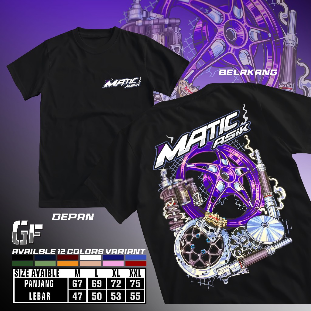 Kaos Distro Motif Matic Asik Matic Gank Kaos Unisex Kaos Matic Gank Atasan Pria Wanita